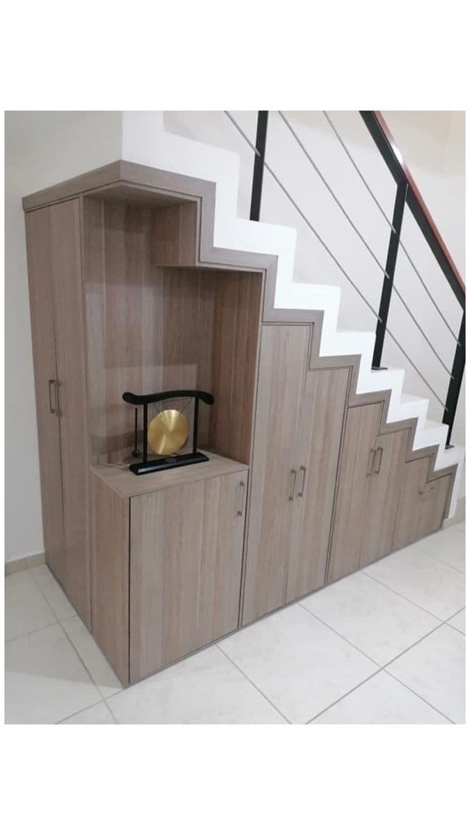 Compact under stairs storage cabinet