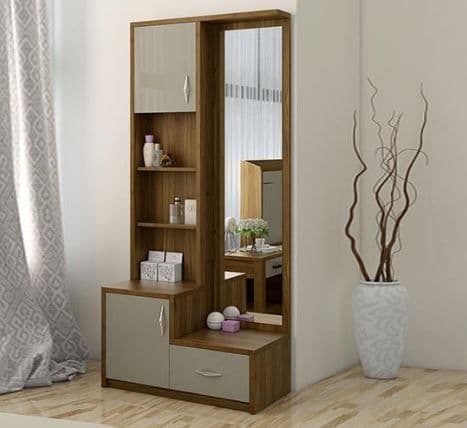Modern dressing table with mirror and storage